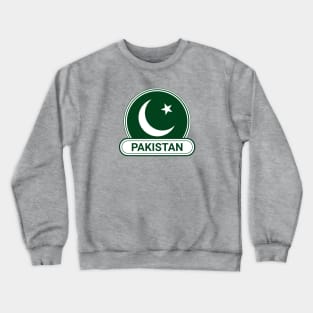 Pakistan Country Badge - Pakistan Flag Crewneck Sweatshirt